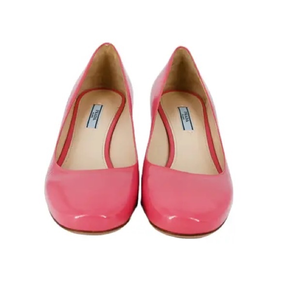 Authentic Pink Prada Patent Leather Block Heels - Picture 2 of 8
